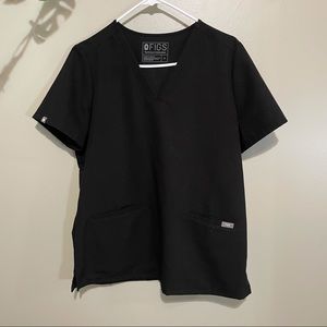figs medium black scrub top with pockets